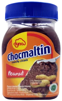 Dyna Selai Cokelat DYNA CHOCMALTIN CRUNCHY CREAM PEANUT dyna chocmaltin crunchy cream peanut